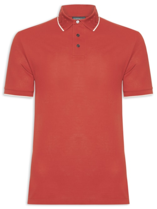 Polo Masculina EA Relevo Gola - Vermelho Polo Masculina EA Relevo Gola - Vermelho