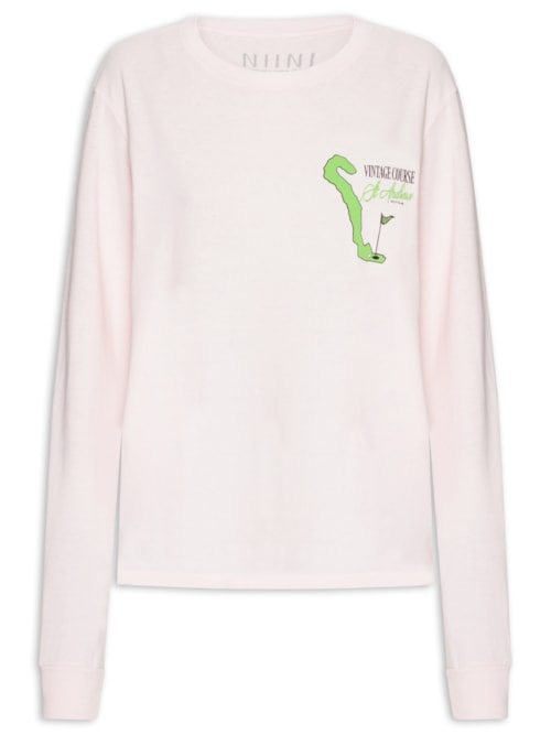 Camiseta Feminina Vintage Light Pink - Rosa Camiseta Feminina Vintage Light Pink - Rosa
