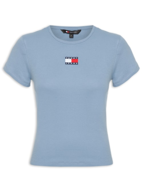 Camiseta Feminina Tjw Slim Badge Rib Tee - Azul Camiseta Feminina Tjw Slim Badge Rib Tee - Azul