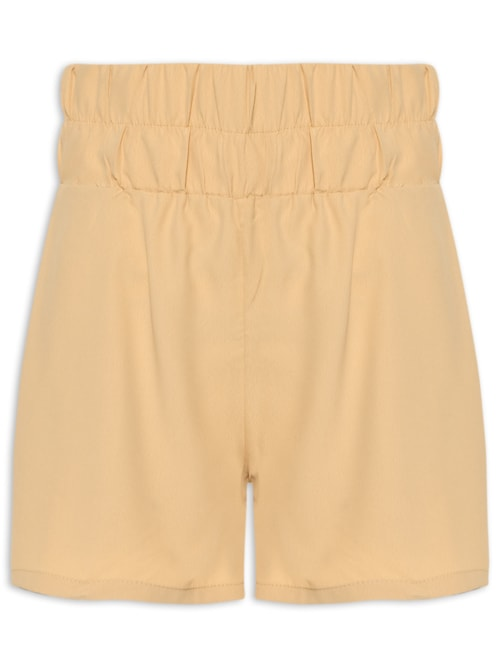 Short Feminino Cós Elástico - Bege