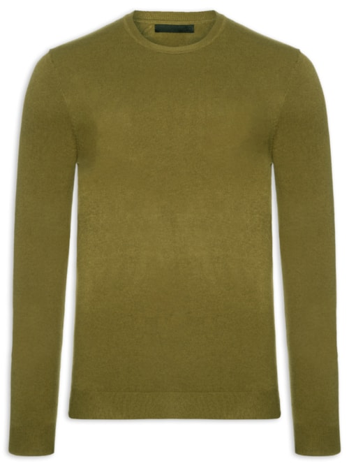 Suéter Masculino Gola Redonda Toque Macio - Verde