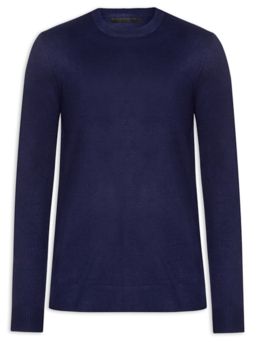 Suéter Masculino Gola Redonda Casual - Azul Suéter Masculino Gola Redonda Casual - Azul