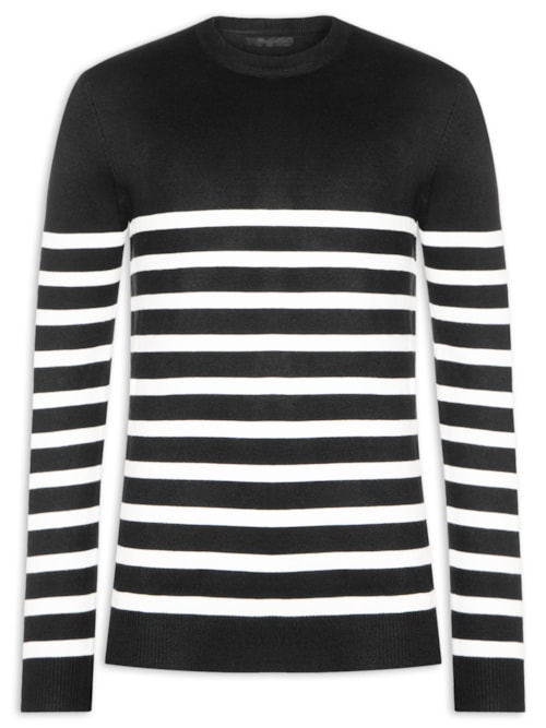 Suéter Masculino Gola Redonda Casual - Preto Suéter Masculino Gola Redonda Casual - Preto