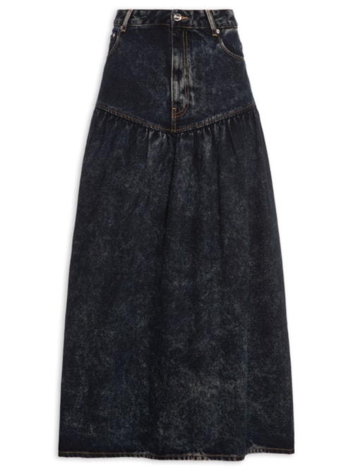 Saia Light Denim Long - Preto