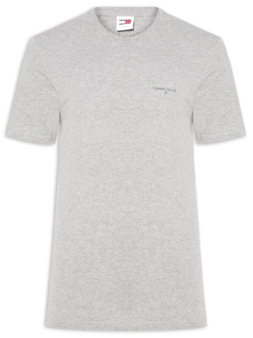 Camiseta Masculina Básica Regular Fit Linear Chest Em Algodão - Cinza Camiseta Masculina Básica Regular Fit Linear Chest Em Algodão - Cinza