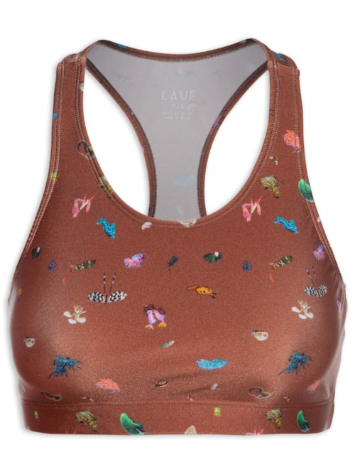 Top Nadador Basic Estampado Bugs - Marrom Top Nadador Basic Estampado Bugs - Marrom