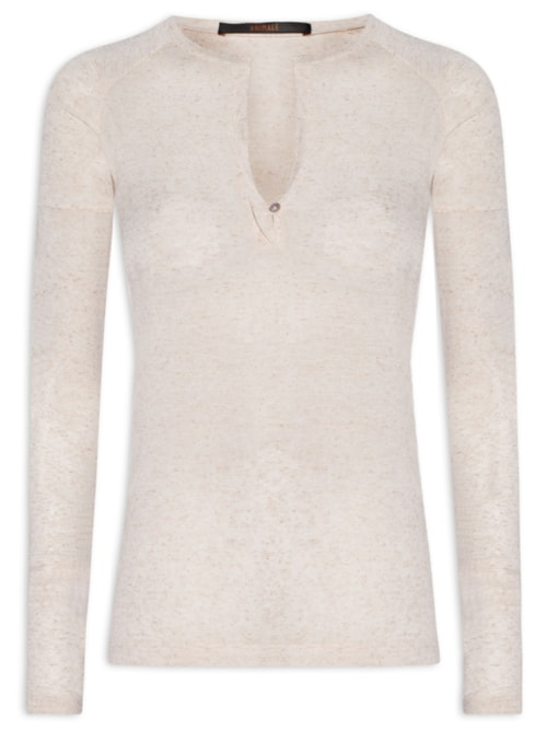 Blusa Feminina Raglan Desconstruída Básica - Branco Blusa Feminina Raglan Desconstruída Básica - Branco