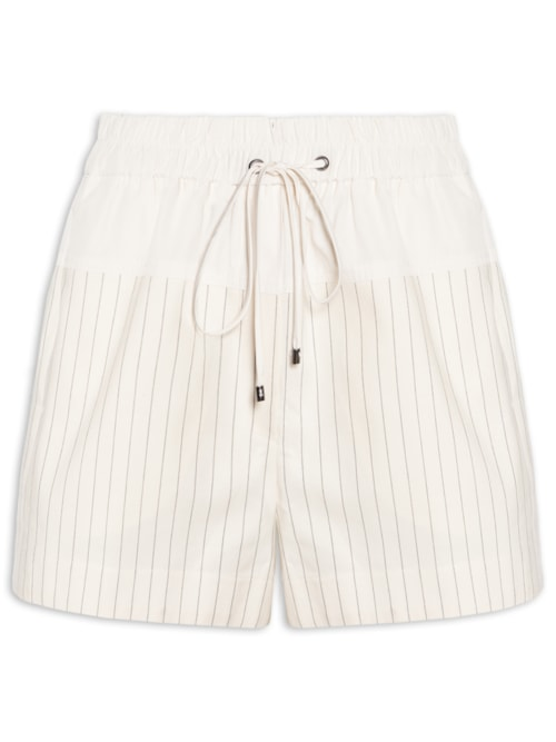 Short Feminino Listras Avignon - Branco
