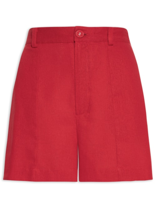 Short Feminino Recorte Frente - Vermelho
