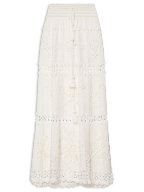 Saia Tricot Artesanal Ano Novo - Branco Saia Tricot Artesanal Ano Novo - Branco