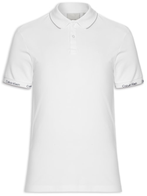 Polo Masculina Ck Logo Punho - Branco Polo Masculina Ck Logo Punho - Branco