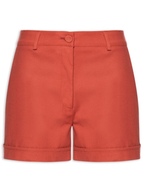 Short Alfaiataria Barra Virada - Vermelho