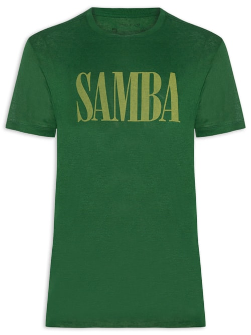 Camiseta Masculina Manga Curta Gola Careca Samba Light Linen - Verde Camiseta Masculina Manga Curta Gola Careca Samba Light Linen - Verde