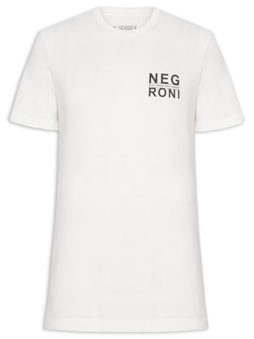 Camiseta Masculina Estampada Botanic Negroni - Branco
