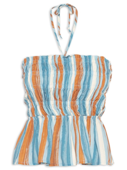 Blusa Feminina Listrada - Azul Blusa Feminina Listrada - Azul