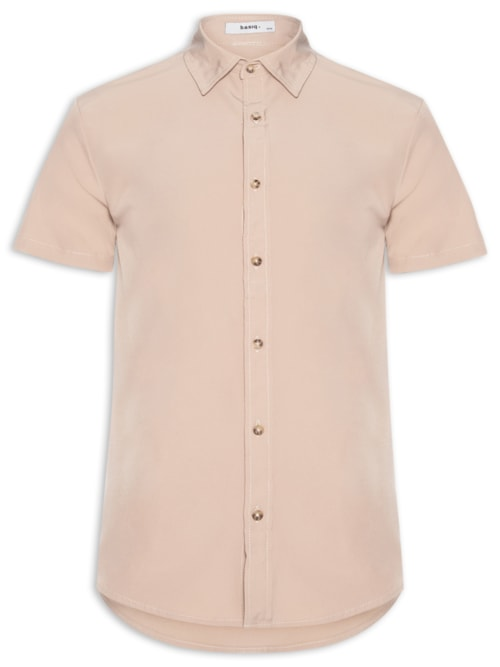 Camisa Masculina Básica - Bege Camisa Masculina Básica - Bege