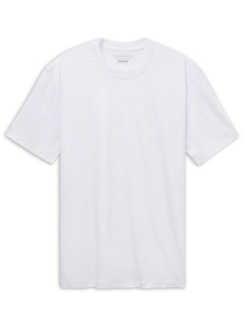 Camiseta De Manga Curta Em Algodão Premium Superlight - Branco Camiseta De Manga Curta Em Algodão Premium Superlight - Branco