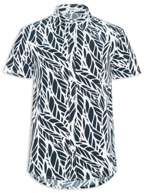 Camisa Masculina Manga Curta Estampada - Preto Camisa Masculina Manga Curta Estampada - Preto