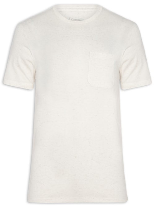 Camiseta Masculina Estampa Concha - Off White Camiseta Masculina Estampa Concha - Off White
