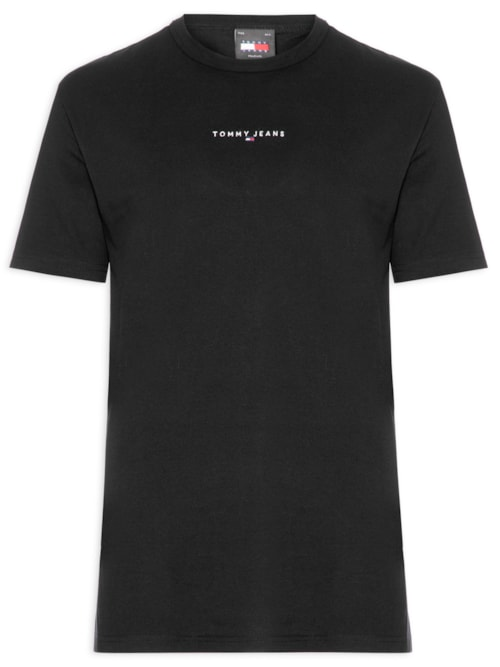 Camiseta Masculina Relaxed Fit Linear Logo - Preto Camiseta Masculina Relaxed Fit Linear Logo - Preto