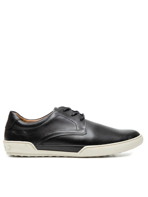 Tênis Masculino Casual Em Couro - Preto Tênis Masculino Casual Em Couro - Preto