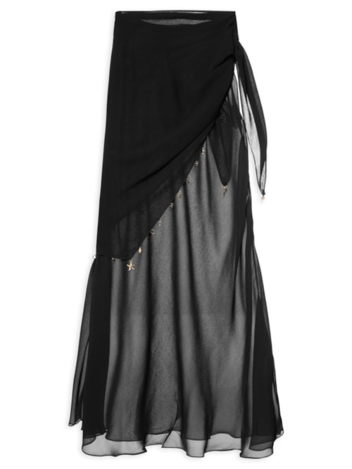 Saia Com Lenço - Preto Saia Com Lenço - Preto