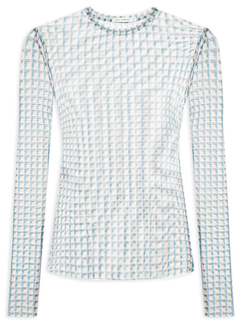 Blusa Feminina Manga Longa Tule - Azul Blusa Feminina Manga Longa Tule - Azul