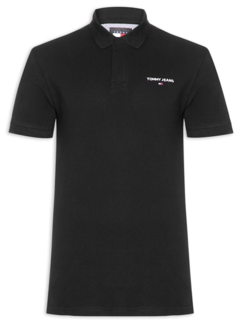 Polo Masculina Regular Fit Linear - Preto Polo Masculina Regular Fit Linear - Preto