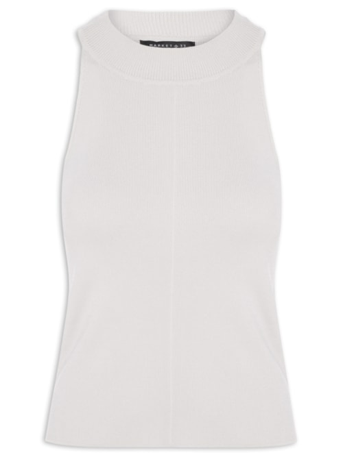Regata Feminina Em Tricot - Cinza
