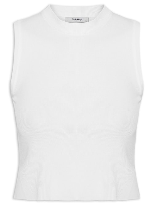 Regata Feminina Tricot Básica - Branco Regata Feminina Tricot Básica - Branco