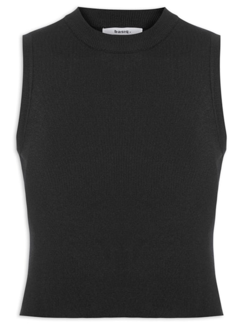 Regata Feminina Tricot Básica - Preto Regata Feminina Tricot Básica - Preto