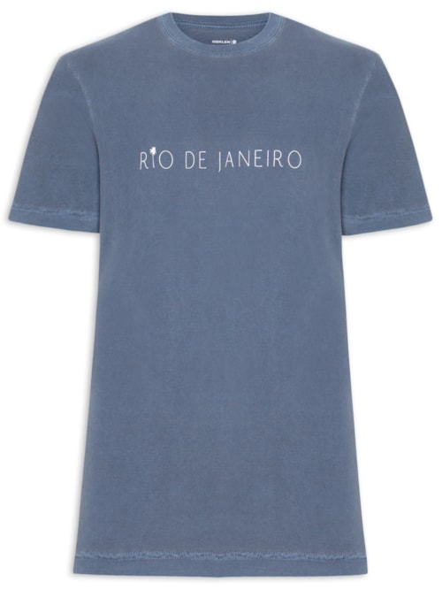 Camiseta Masculina Manga Curta Gola Careca Stone Rio - Azul