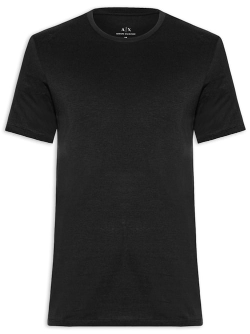Camiseta Masculina Slim Fit Pima Gola Careca - Preto