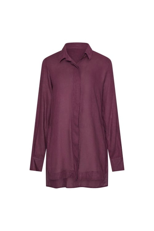 Camisão em viscose com linho orla cabernet Camisão em viscose com linho orla cabernet