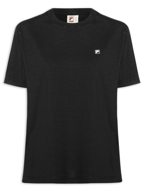 Camiseta Feminina Oversized Letter Graphic - Preto