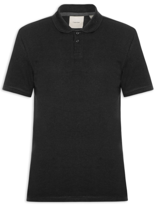 Polo Masculina Slim Logo Gola - Preto Polo Masculina Slim Logo Gola - Preto