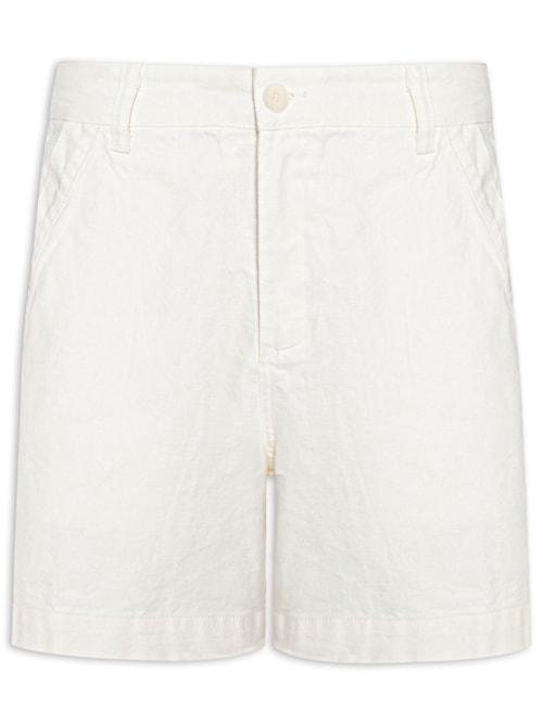 Bermuda Masculina Alfaiataria New Flow Basic - Branco