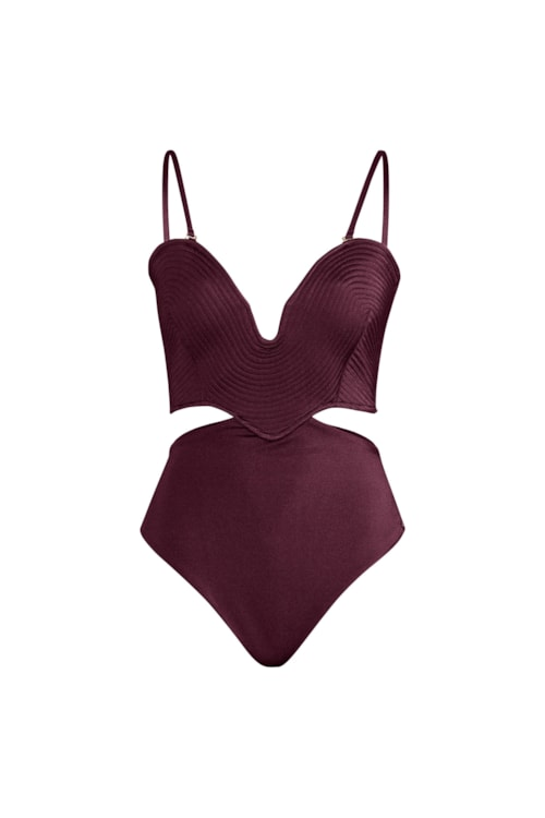 Maiô strapless matelassê orla cabernet Maiô strapless matelassê orla cabernet