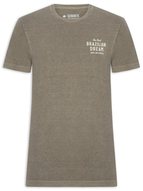 Camiseta Masculina Estampada Brazilian Dream - Cinza