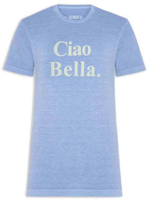 Camiseta Masculina Estampada Ciao Bella - Azul