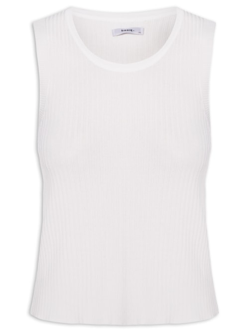 Regata Feminina Tricot Canelada - Off White