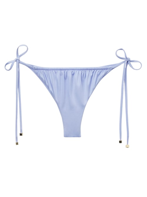 Calcinha De Biquíni Brasileira Com Amarração Shiny Satin - Azul Calcinha De Biquíni Brasileira Com Amarração Shiny Satin - Azul