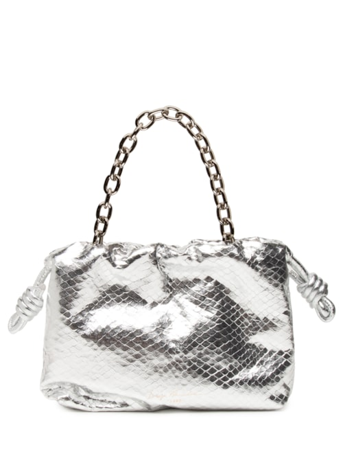 Bolsa Feminina Pequena Cobra Metal - Prateado