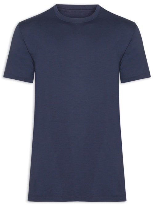 Camiseta Masculina Essencial Tech Em Modal - Azul Camiseta Masculina Essencial Tech Em Modal - Azul