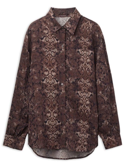 Camisa Com Padrão Selva - Marrom Camisa Com Padrão Selva - Marrom