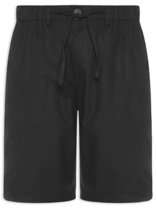 Bermuda Masculina Social Cós Elástico E Cordão - Preto
