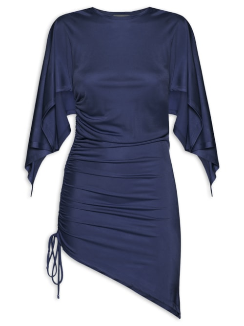 Blusa Feminina Ajustada Ao Corpo Com Franzidos - Azul Blusa Feminina Ajustada Ao Corpo Com Franzidos - Azul