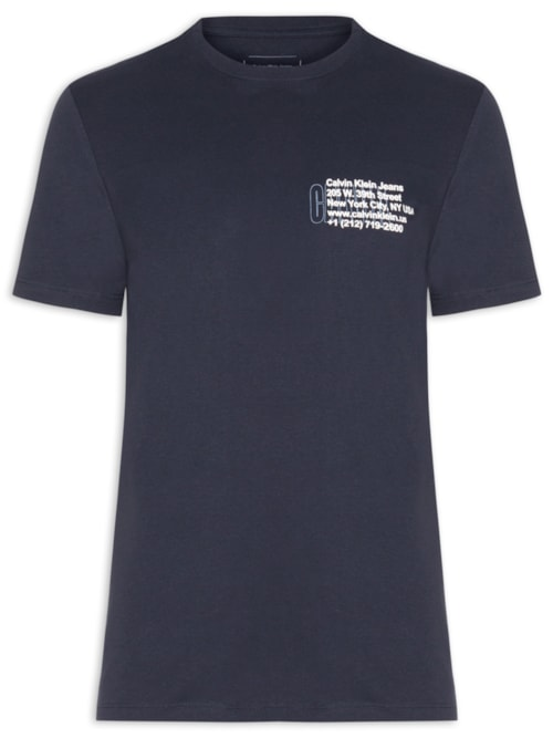 Camiseta Masculina Ny Adress - Azul Camiseta Masculina Ny Adress - Azul