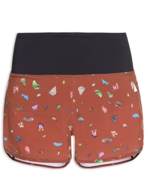 Short Feminino Basics Estampado Bugs - Marrom Short Feminino Basics Estampado Bugs - Marrom