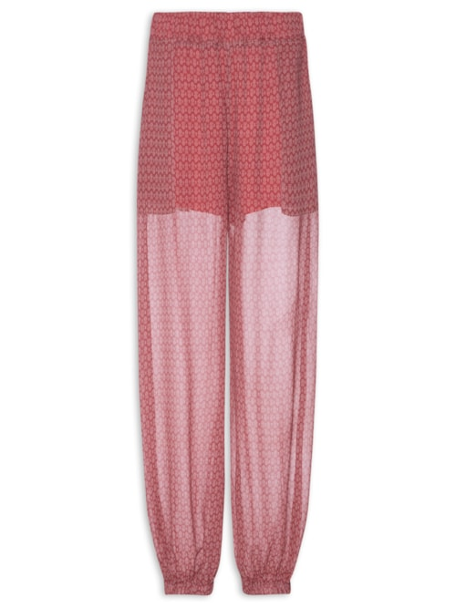 Calça Feminina Georgete Paisley - Rosa